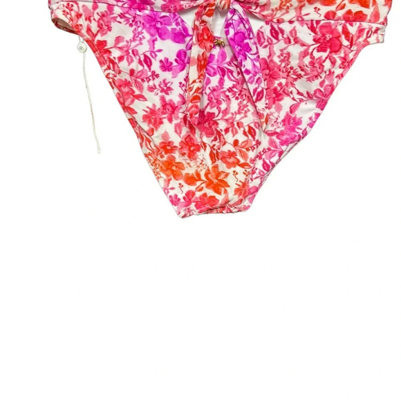 PILYQ Azalea Floral High Waist Bikini Bottoms Pink Size Medium - Picture 10 of 12